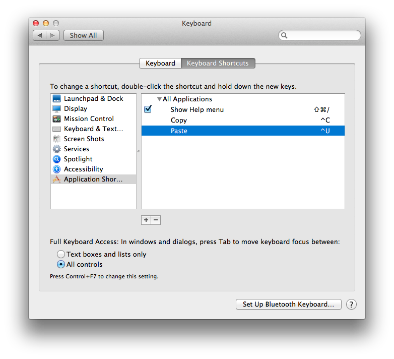 what is the control for paste on a mac